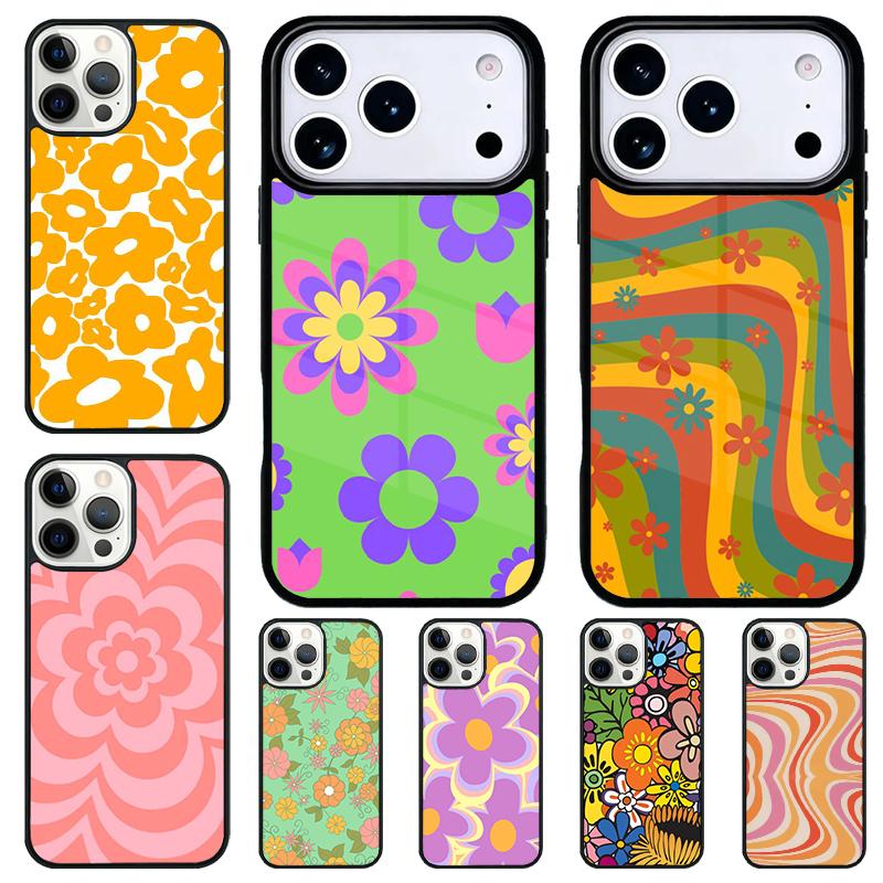 Крутой Цветочный Хиппи Бохо Цветочный Чехол для Телефона для iPhone 17 Air 16 15 11 12 14 13 Pro Max Ударопрочный Чехол