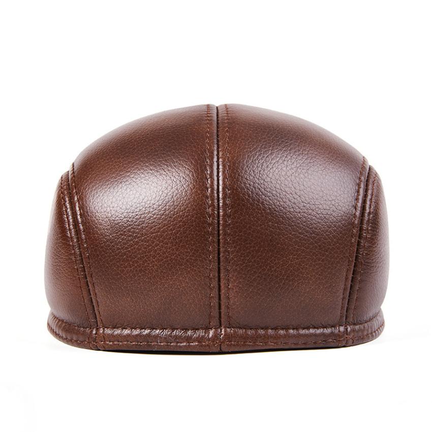 EFei первый слой из воловьей кожи, бейсболка, брендовая мужская берет для газетчика, зимние теплые шапки, шапки из воловьей кожи