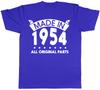 Made in 1954 All Original Parts Birthday Unisexs Short Sleeve TShirt