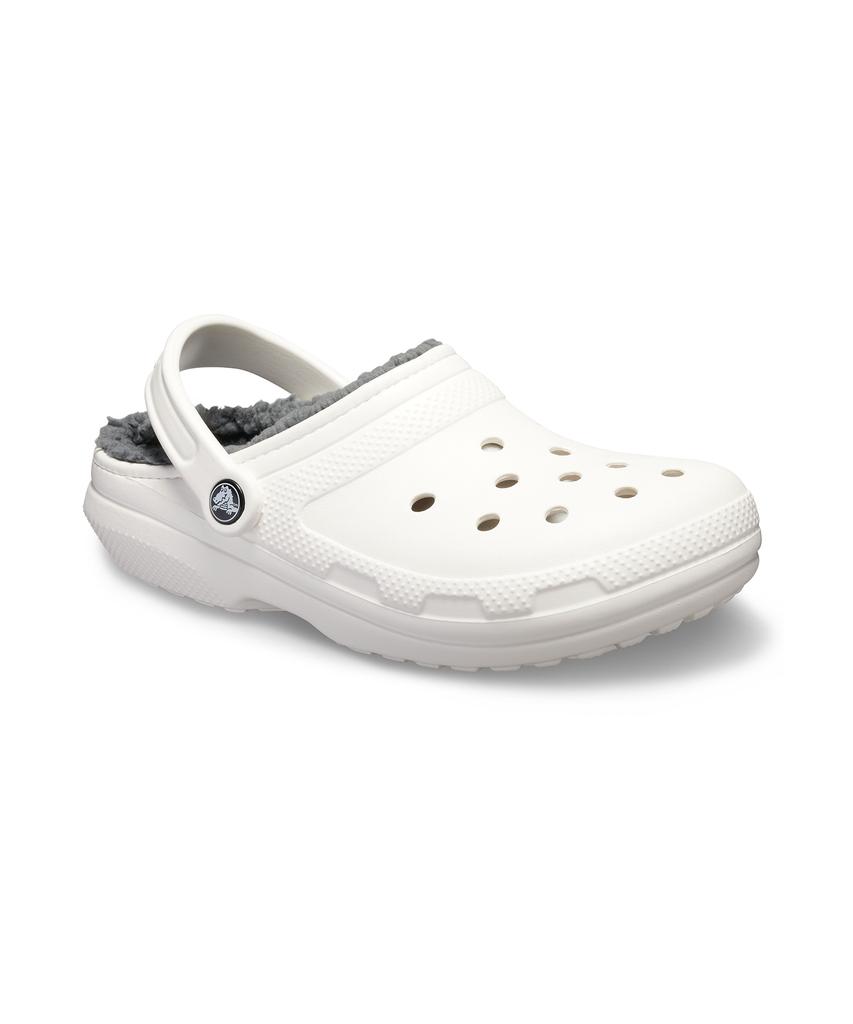 Классические утепленные кроксы Crocs - Белый/Серый / 203591-10M