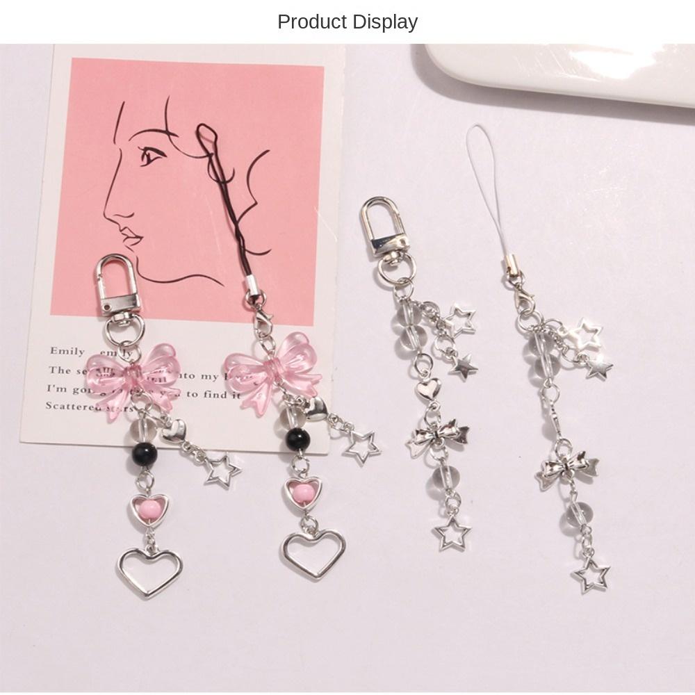 Очарование для телефона с бантом, розовая сумка, аксессуар, модный брелок с бантом для телефона