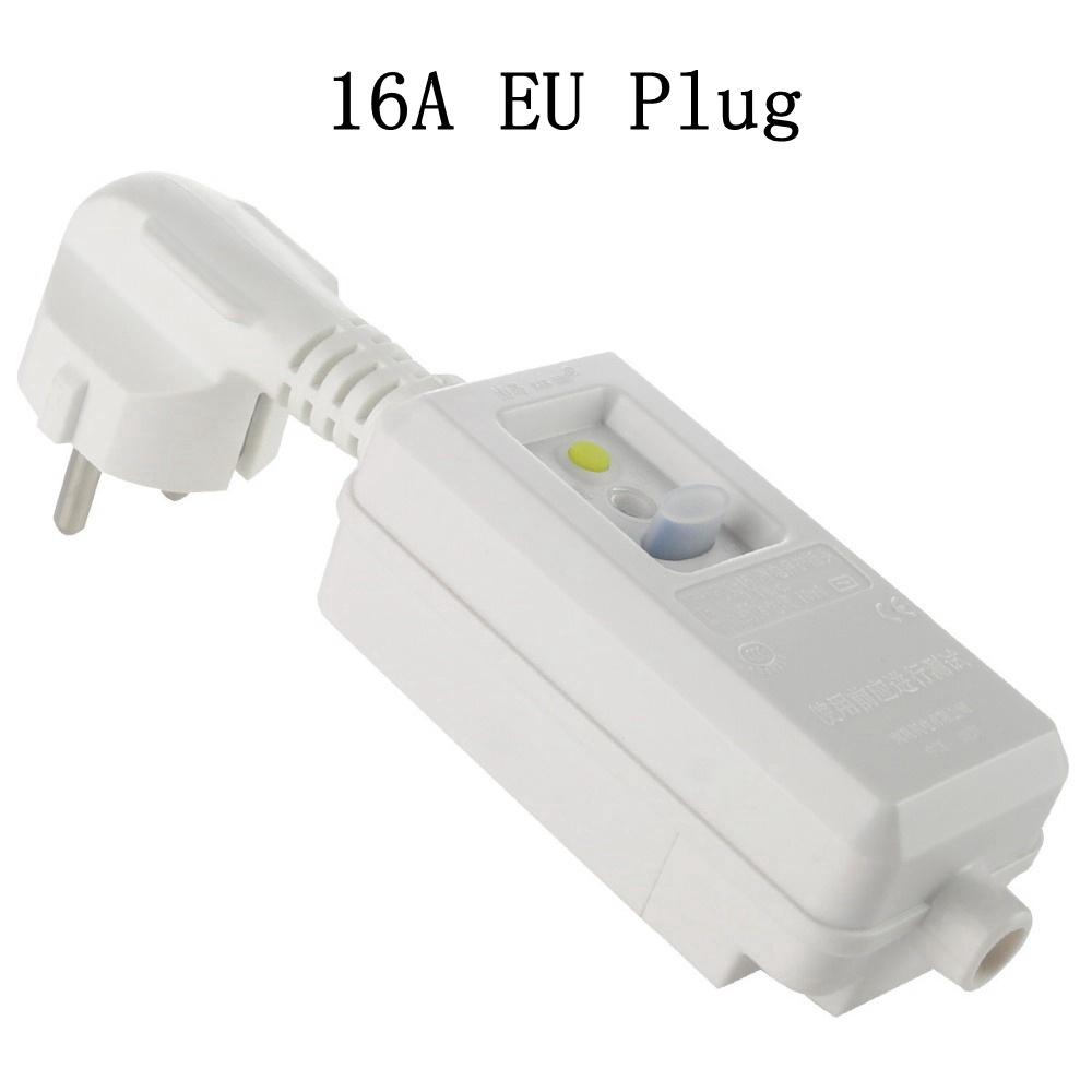 220V 240V White GFCI Leakage Protection Safety RCD Socket Adaptor Home Circuit Breaker Cutout Powers Trip Switch 16A EU Plug