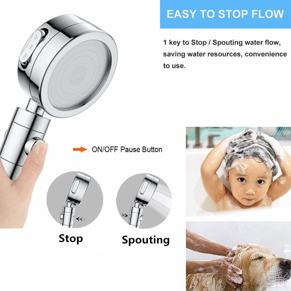 High Pressure Water Saving Chrome Handheld Shower Head with 3 Spray Modes | Modern Design ABS Plastic Bathroom Shower