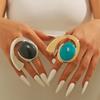 Панк Преувеличенное Золотое Открытое Кольцо из Сплава Личность Ракушка Бирюзовое Кольцо для Женщин и Мужчин 2020 Тренд