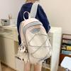 Student's Lightweight Schoolbag Women's Letter Backpack Color Block Outdoor Backpack