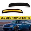 Подходит для Dodge Charger 2015- Передний янтарный светодиодный боковой маркер бампера, затемненный