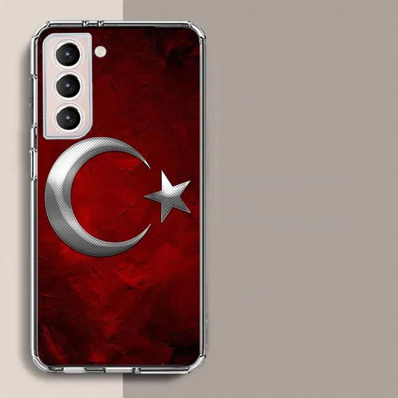 Turkey Turkish Flag Phone Case For Samsung Galaxy S25 Edge S24 S23 FE S21 S20 Plus S22 S26 Ultra Cover Clear Cases TPU Capa Shel