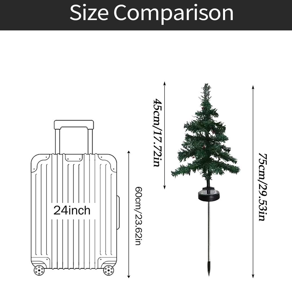 Солнечные садовые огни в виде рождественской елки, уличные рождественские украшения, 8 режимов, подходят для дорожек, патио и дворового праздничного освещения