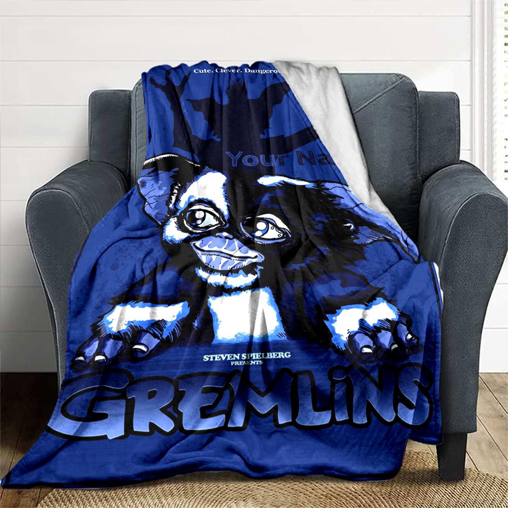 Gremlins Personalized Name Blanket Cozy Customizable Blanket Warmthful Decor Versatile for Bed Home Decor Bedding Picnics Four Seasons Multipurpose