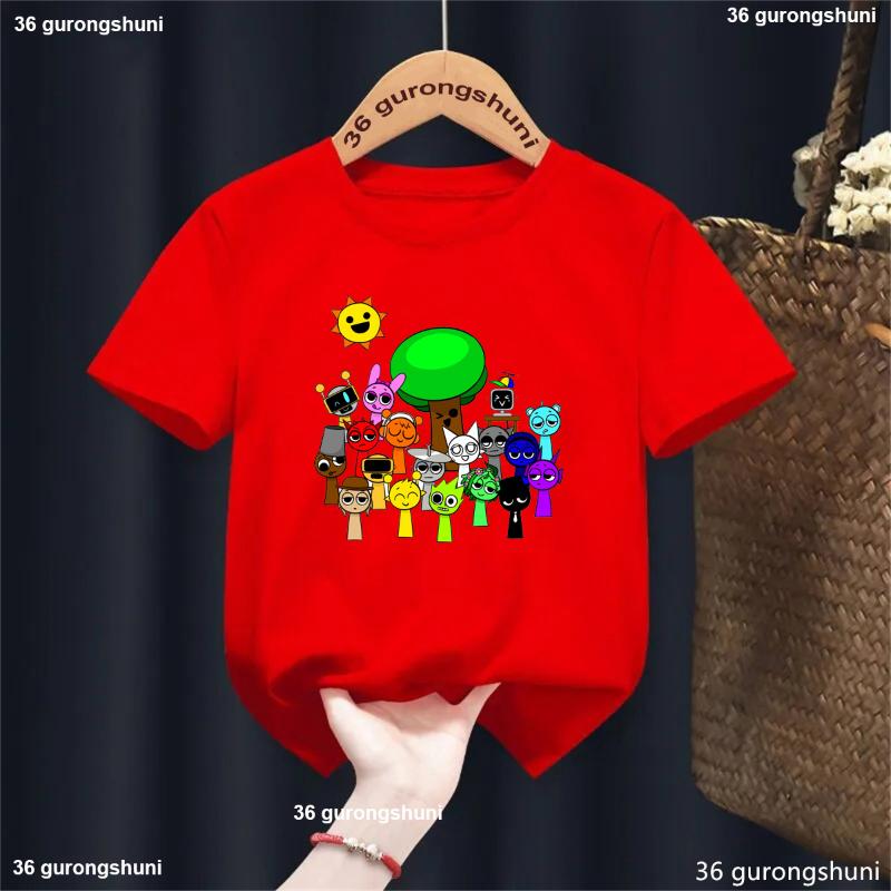 Funny Boys T-Shirt Children'S Sprunk Video Game Sprunk Cartoon Print Kids Tshirt Fashion Trend Boys And Girls Unisex Clothes