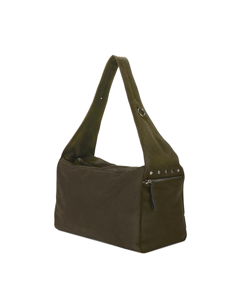 Christine Project Stud Suede Bulky Bag(Matcha)