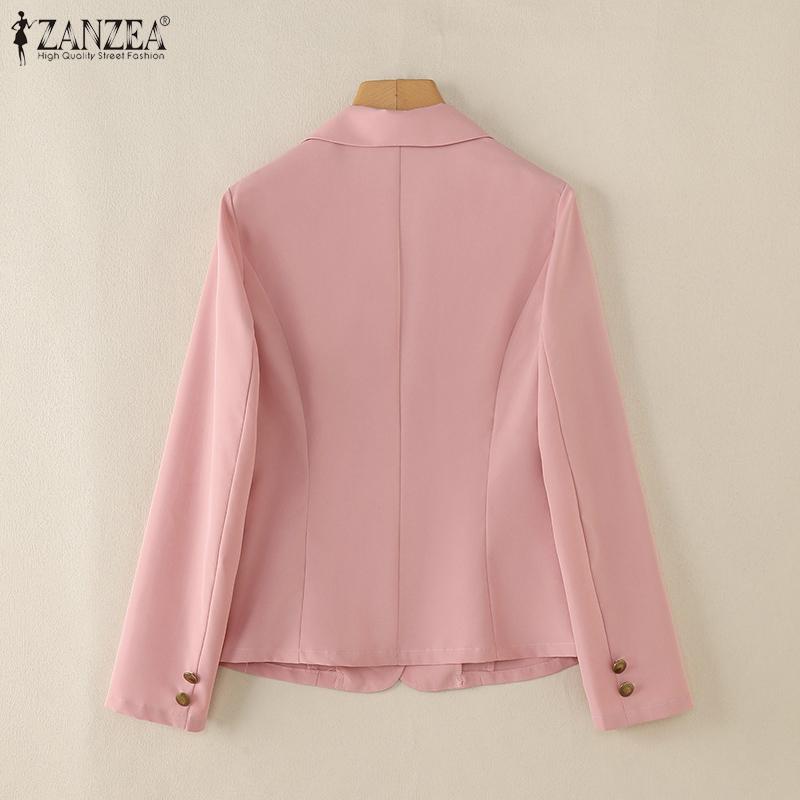 ZANZEA Женский повседневный тонкий кардиган с длинным рукавом и отложным воротником, верхняя одежда