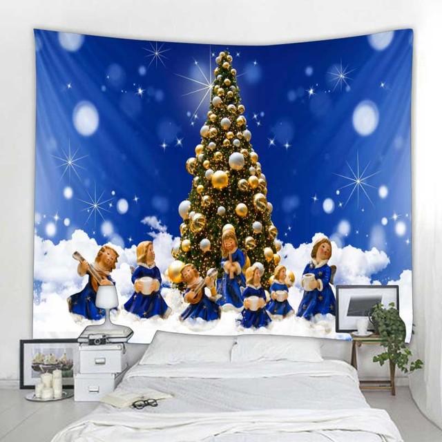 Рождественские украшения гобелен Санта-Клаус снежная сцена настенный подвесной хиппи фантазия сцена фон ткань богемное украшение дома