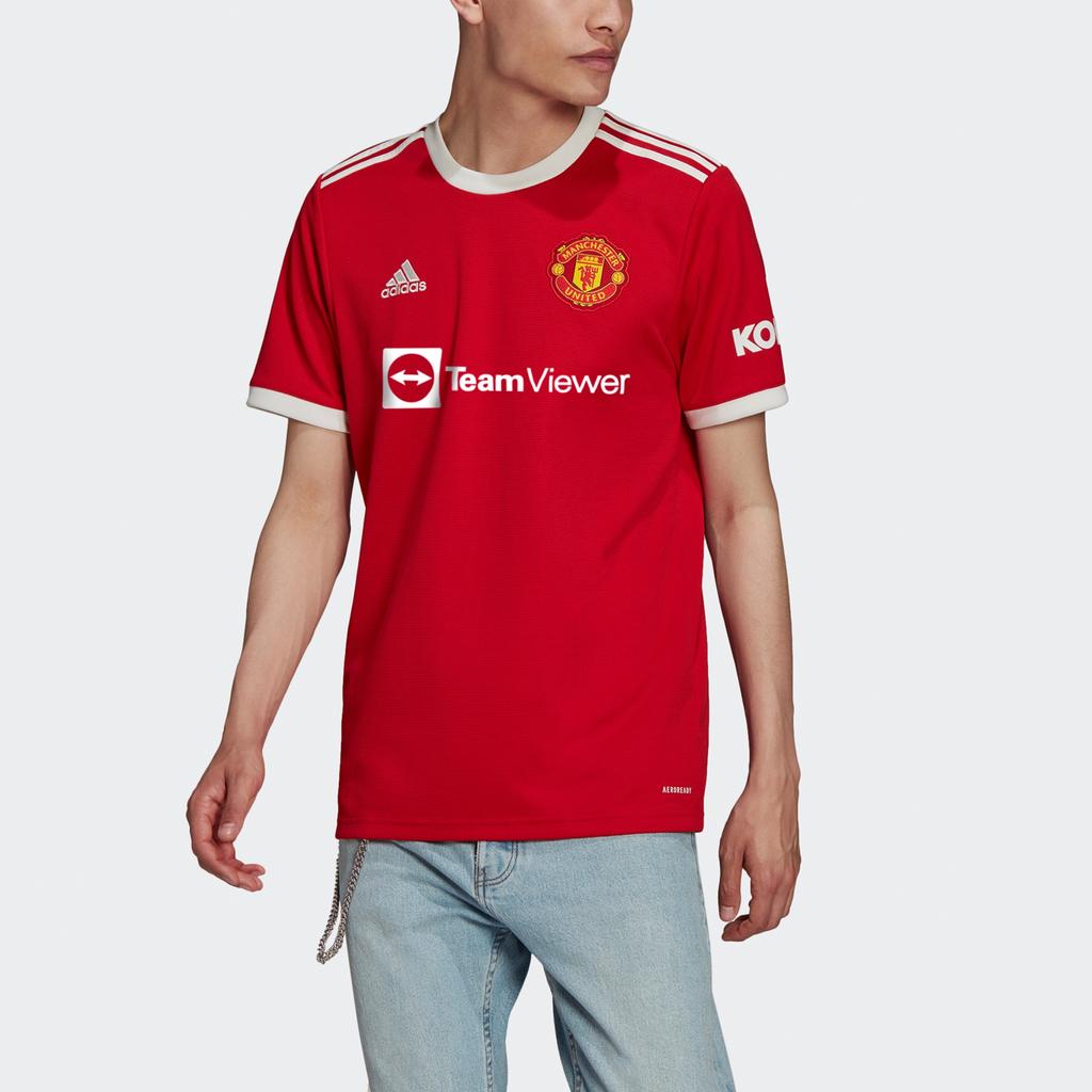 Men's adidas 21-22 Season Manchester United Home Fan Edition Sports Short Sleeve Red Jersey H31447