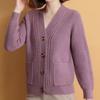 Fall Winter Sweater Coat Single-breasted Thick Knitted Long Sleeve Warm Soft Elastic Buttons Loose One Size Lady Cardigan Sweater Jacket