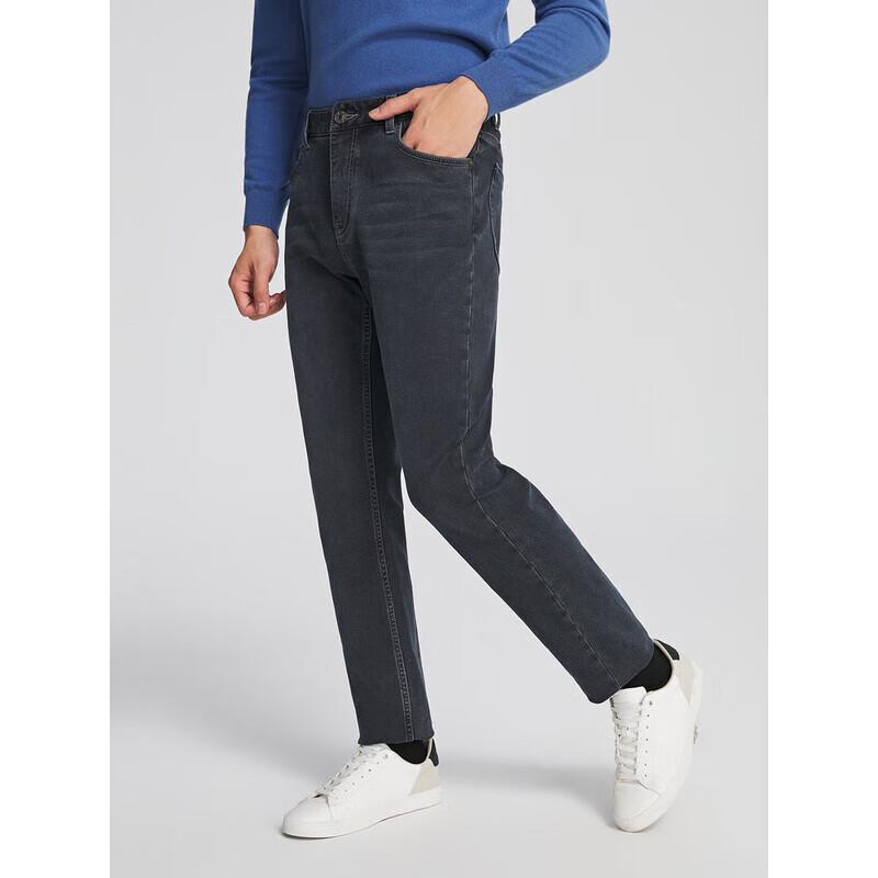 YOUNGOR Мужские теплые джинсы из матового денима на осень/зиму