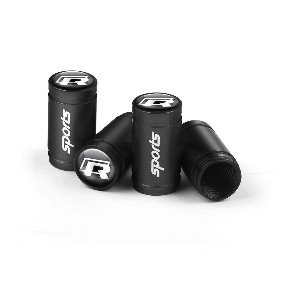 LVAXC1 4Pc Car Metal Wheel Tire Air Valve Dust Caps Accessories For Volkswagen VW Golf 4 5 6 7 Bora MK7 Beetle Touran Tiguan GTI R Line
