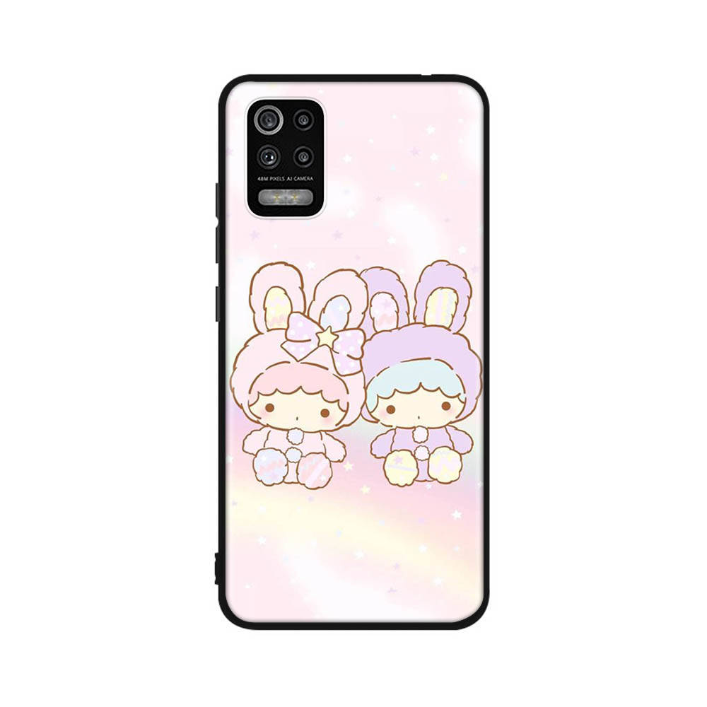 Чехол KT66 Cute Little Twins Star для Xiaomi Poco X6 X4 M5 M6 F5 F6 C65 C55 C50 C51 C40 Redmi Note 7 8 14C A3X 13C 12C 11 10A 9C Pro Black Sofe Cover