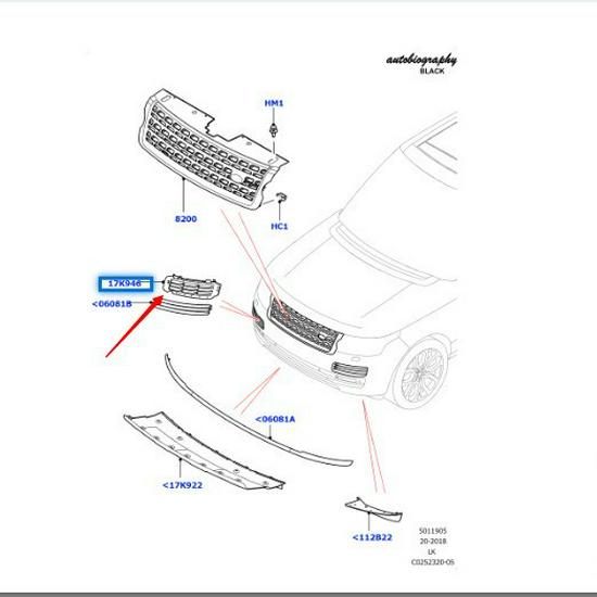 LR059604/LR059602 подходят к окантовкам противотуманных фар модели Land Rover Range Rover Executive 2013 года.