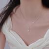Necklace Silver 925 Chain Butterfly Pendants Imitation Jade Cat's Eye