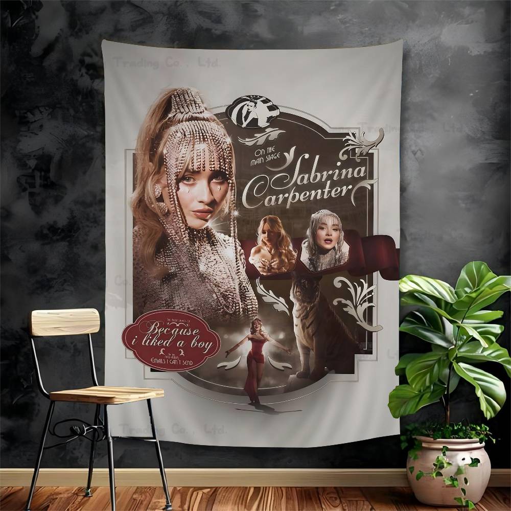 Современная Модная Певица Сабрина DIY Настенный Гобелен Хиппи Цветочные Настенные Ковры Декор Комнаты в Общежитии Настенное Искусство Декор