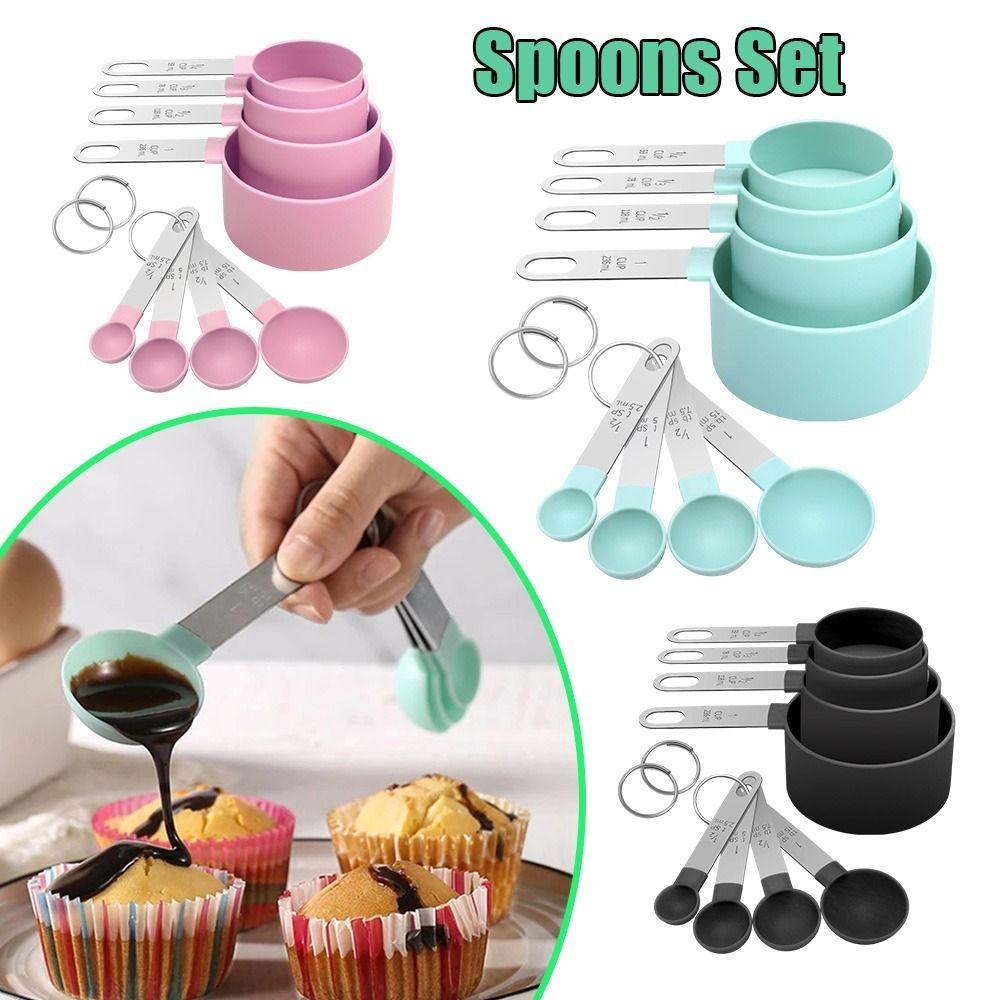 10PCS Plastic Measuring Spoons Set Stackable Measuring Cup and Spoon Set Baking Tool