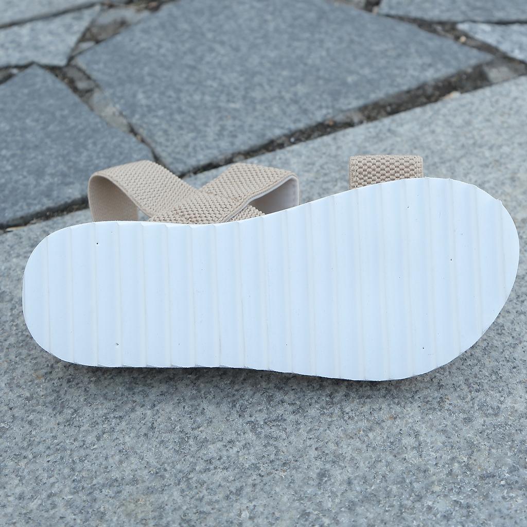 Women Lightweight Heels Sandals Comfortable Soft Bottom Slip On Flats Shoes Trend Matching Color Shoelace Flat Sandals