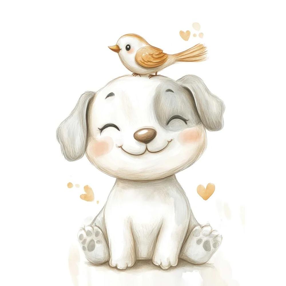 Boho Style Cartoon Animal Illustrations Posters Prints Canvas Painting Wall Art Picture Living Room Home Baby Room Nursery Decor
