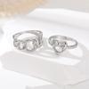 Модное полое женское кольцо, комплект из 2 предметов, комбинированное кольцо «Любовь», элегантное легкое кольцо, роскошный изысканный подарок, простой набор колец для девочек