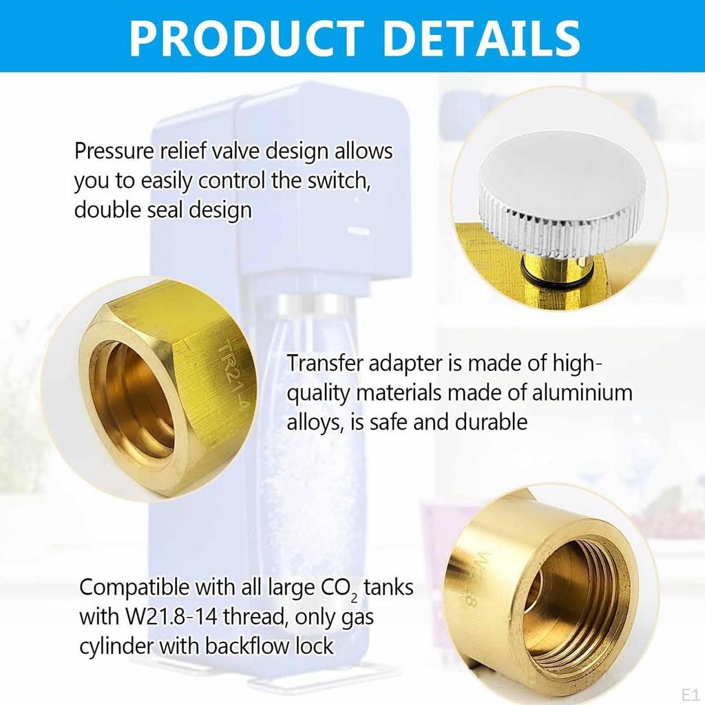 CO2 Refill Adapter, Machine Accessories, Compact, And Easy-to-install Metal Replacement Connector