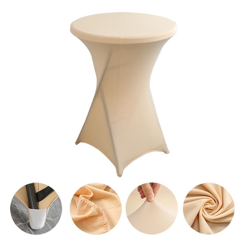Height Stretch Round Tablecloth Cocktail Table Cover Spandex Table Cloth Bar Hotel Party Wedding Elastic TableCloth Decor