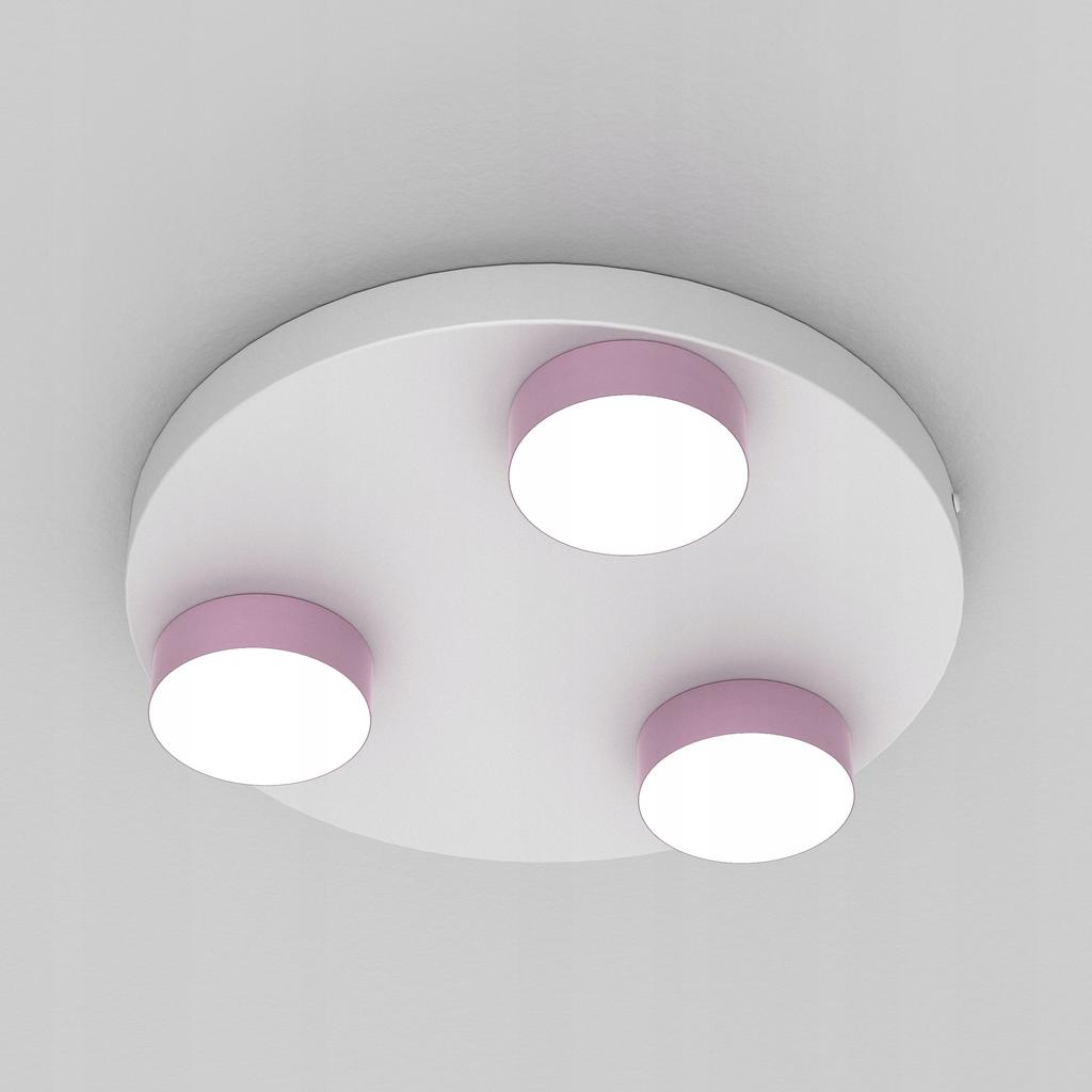 Lampa 3 punktowa sufitowa led plafon koło pastele
