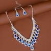 Rhinestone Crystal Jewelry Set Shining Necklace Bridal Earrings  Banquet