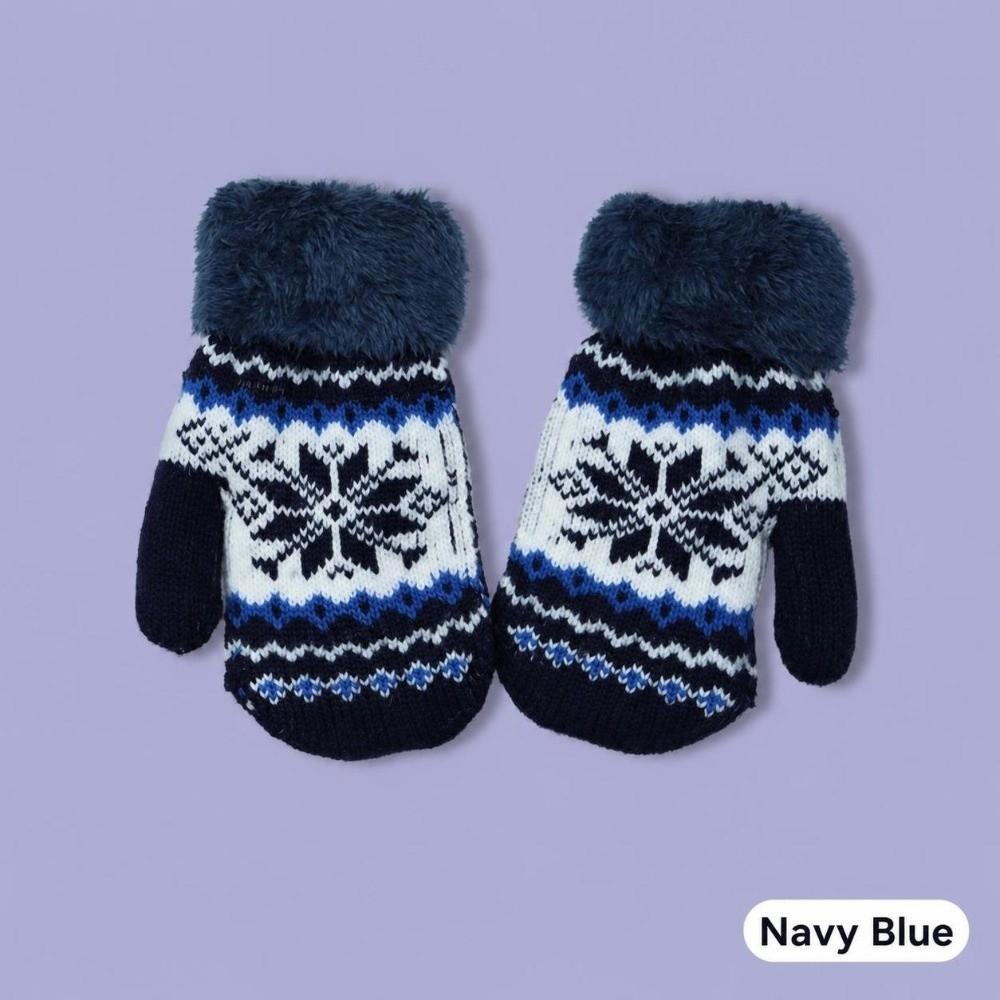 Thicken Warm Kids Winter Gloves Coldproof Baby Gloves Fashion Knitted Gloves Baby Boys Girls