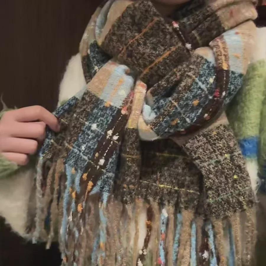 Retro Plaid Starry Sweet Potato Scarf - Soft, Warm, Versatile Accessory for Women In Autumn and Winter