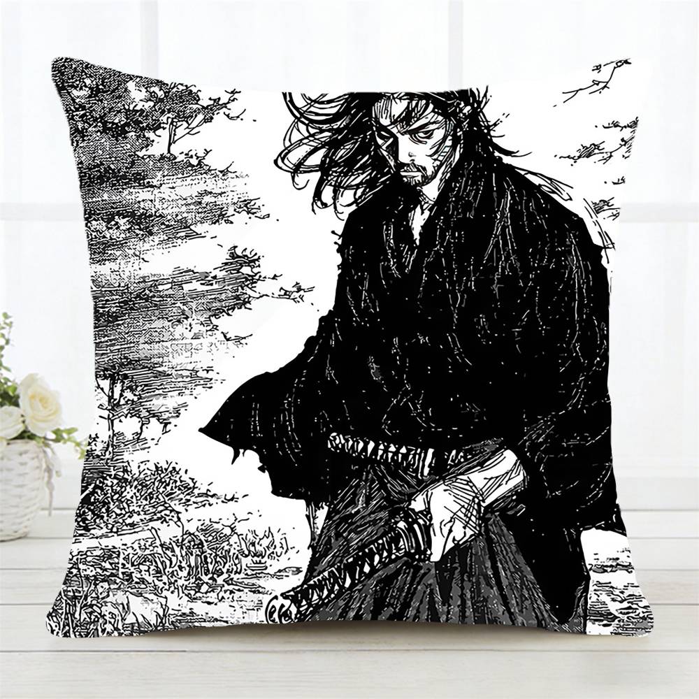 Anime Vagabond Pillow Case Fashion Square Pillowcase Bedroom Sofa Room Ins Decoration Leisure