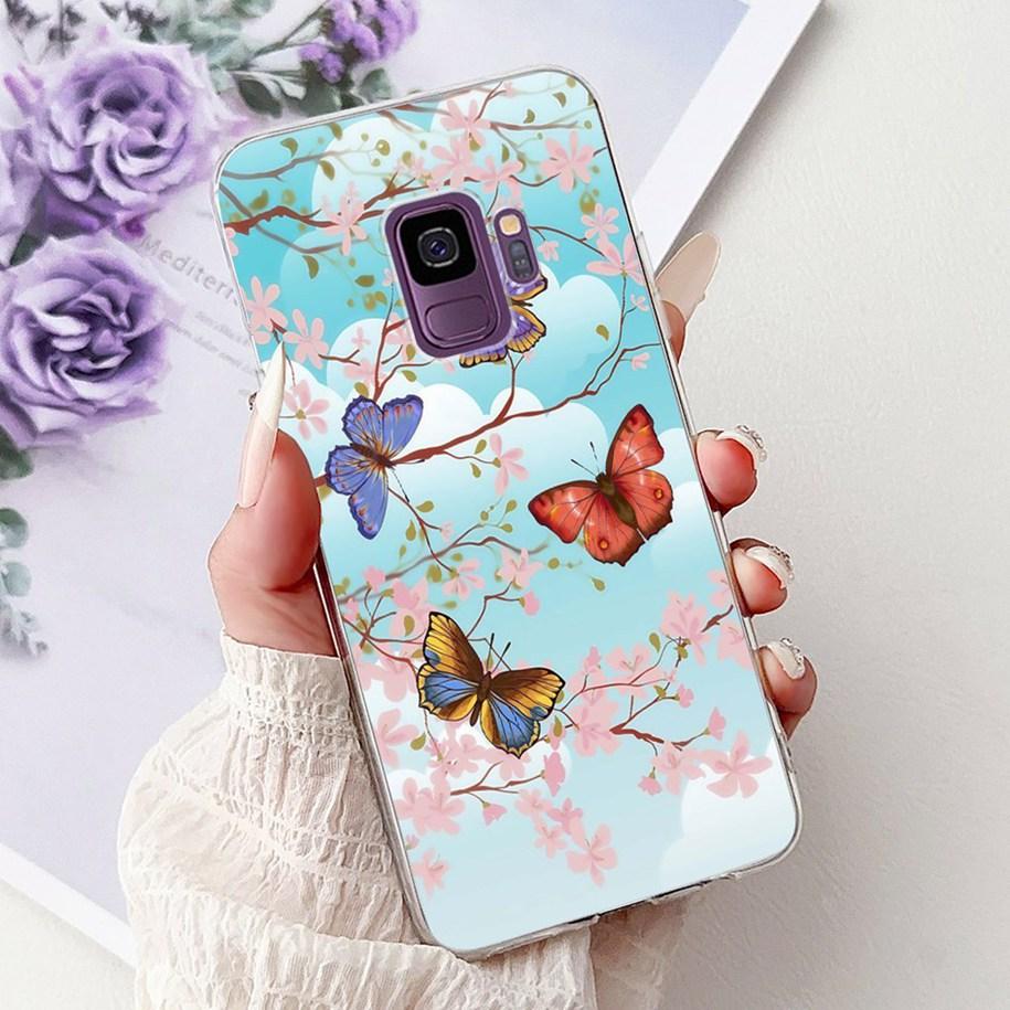 Чехол для Samsung Galaxy S9 SM-G960F Чехол Модный Цветок Мягкий Тонкий Задняя Крышка Для Samsung S9 Plus S 9 GalaxyS9 S9+ SM-G965F Capa