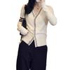Korean Elegant V-Neck Knit Cardigan – Slim Fit, Long-Sleeved, Early Autumn Sweater for Women
