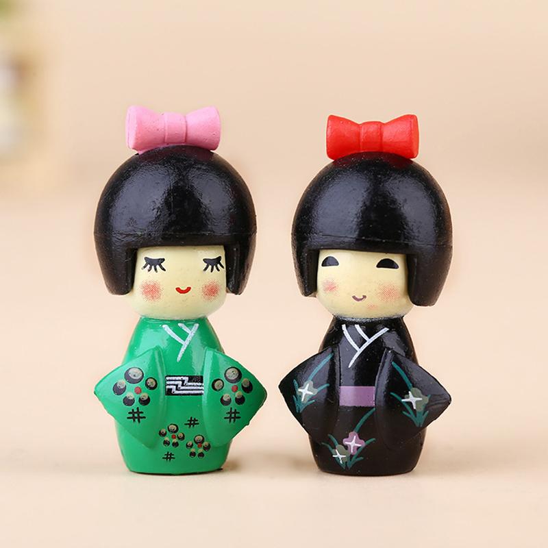 6 шт. смешанных красочных японских кимоно для девочек, брелок, пластиковая мультяшная кукла, ручная игрушка, аксессуары