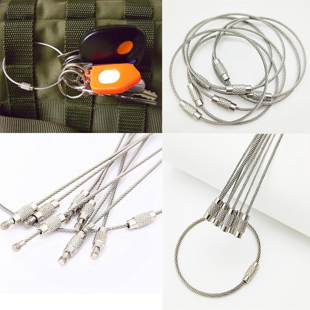 Locking Keys Chain Outdoor Tools Stainless Steel Carabiner EDC Keychain Wire Keyrings Key Holder