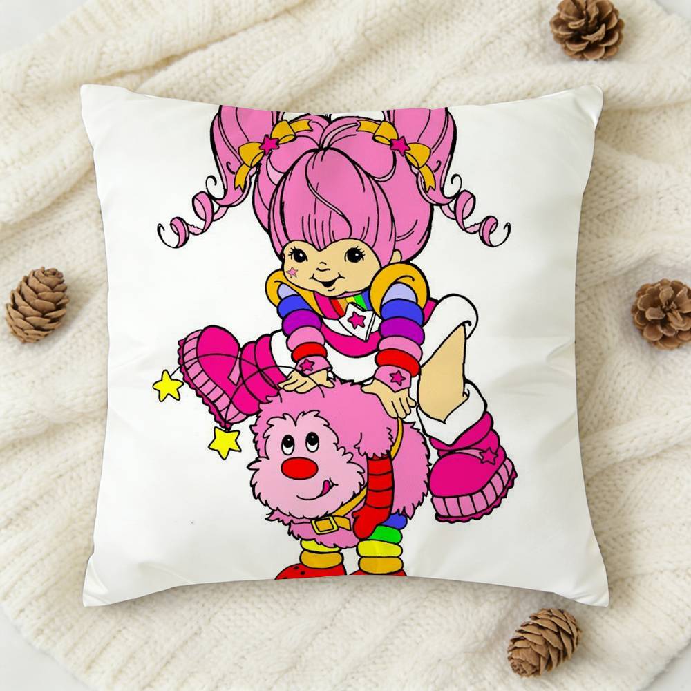 Cute RRainbow BBrite Doublesided Printed Square Decorative Cushion Cover for Sofa Living Room Home Decor
