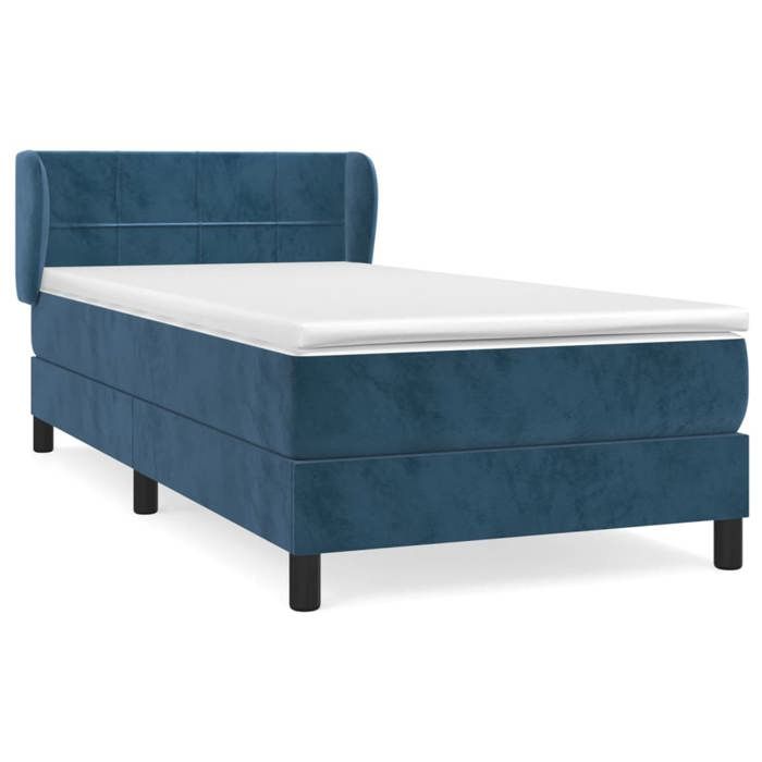 Maison Exclusive - Sommier à lattes de lit avec matelas Bleu foncé 90x190 cm