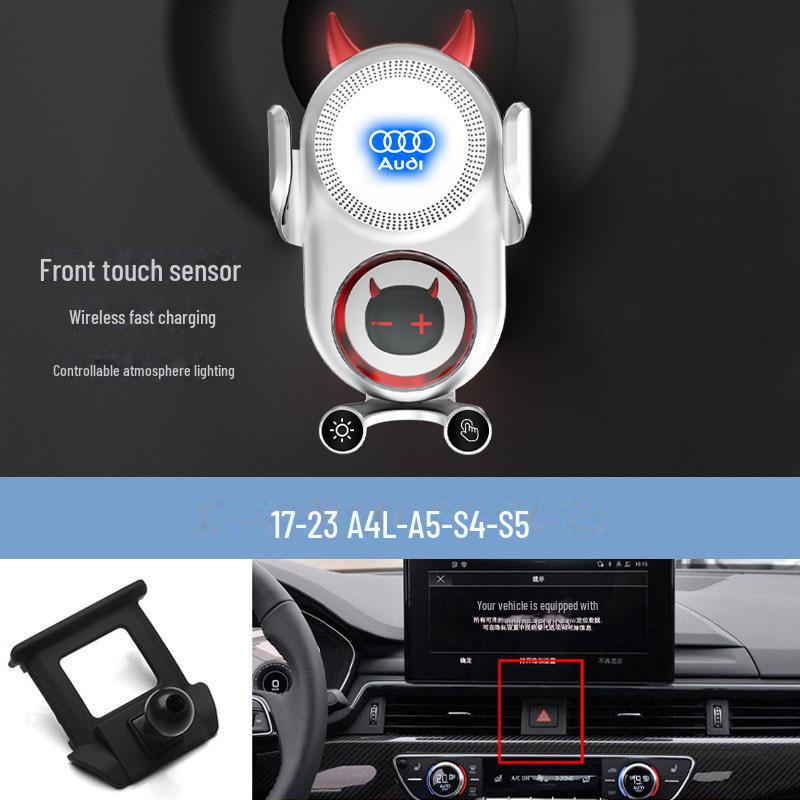 Wireless Charging Car Holder for A6LA4Q5LQ3: Auto-Clamping and Navigation