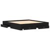 Bed Frame Black Oak Effect 180 x 200 cm Wood Based Material