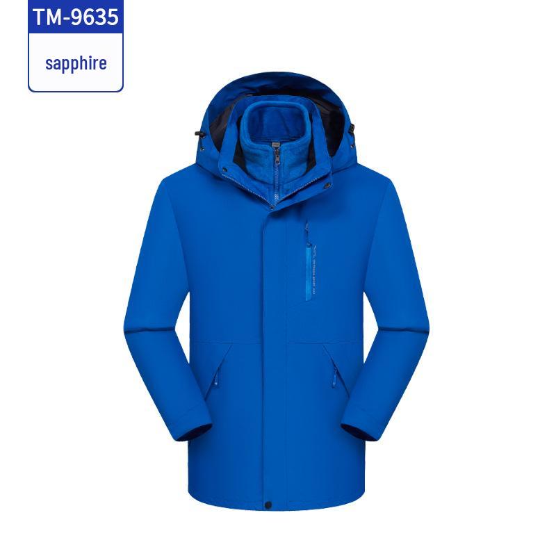 Trekking Jacket Duo: Hooded, Wind & Waterproof, Solid Color, Spring/Autumn Outerwear for Couples - Mountain & Business Style