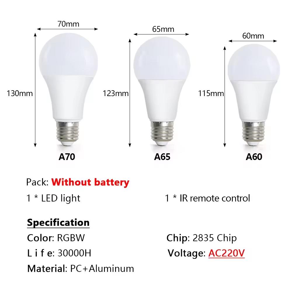 Светодиодные лампочки AC 220V E27 RGB Bombillas LED Lamp IR Remote Control Сменные цветные RGB белые ампулы Spotlight Led Bulb