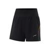 Li Ning Running Series Color Block Mid Waist Comfortable Breathable Versatile Straight Leg Sports Shorts Women Shorts Black AKSU958-1
