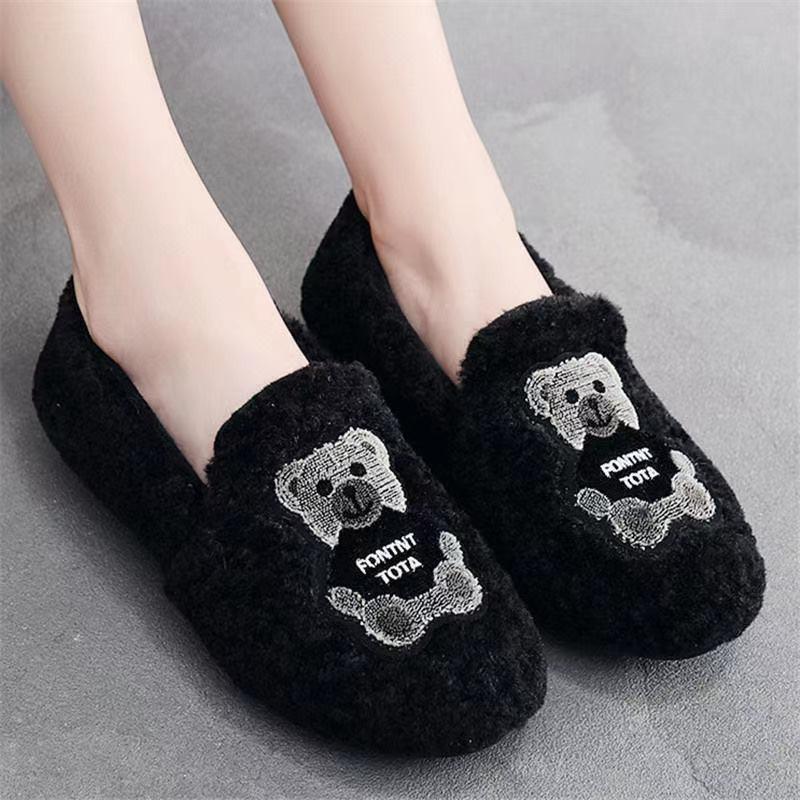 Winter New Old Beijing Cloth Shoes Velvet Warm Daily Home Indoor Women's Cotton Slippers One Foot Cotton Shoes