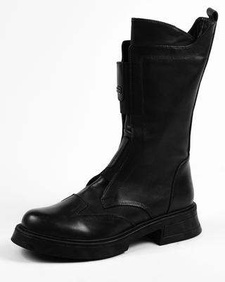 Ботинки высокие деми 489417 Черные кожа