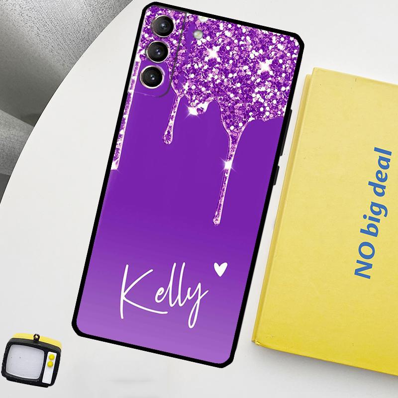 Глянцевый Блестящий Персонализированный Чехол для Samsung Galaxy S22 Ultra S23 FE S9 S10 Note 10 Plus Note 20 Ultra S20 S21 FE